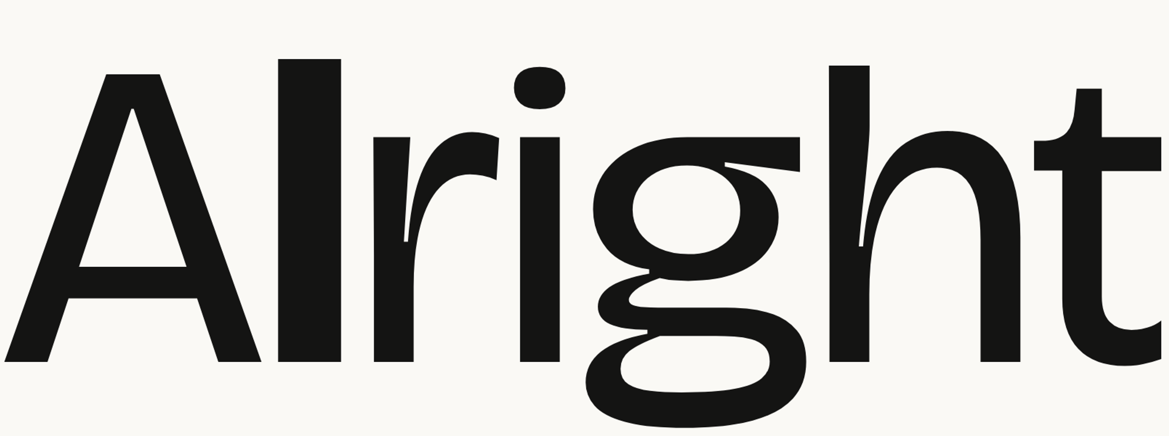 Logo Alright default sobre fundo Bone — l em Bold 700