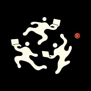 Favicon Alright — símbolo 3 figuras correndo bone sobre Black
